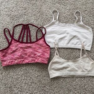 Girls Bralette & Sports Bra Lot of 3 (Cat & Jack, DSG, Maidenform)